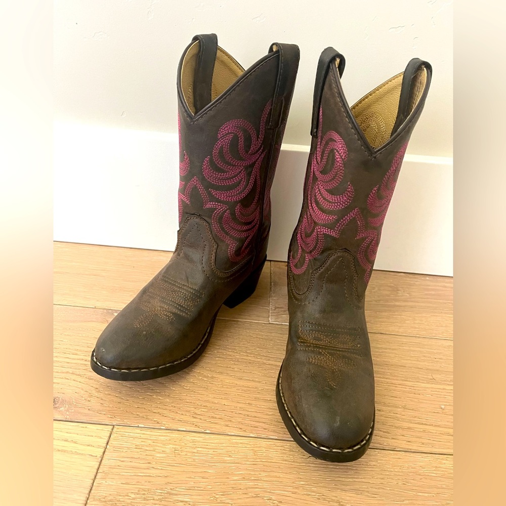 Girls Smoky Mountain Cowboy Boots, size 12.5